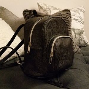 ASOS Black Faux Leather Mini Backpack